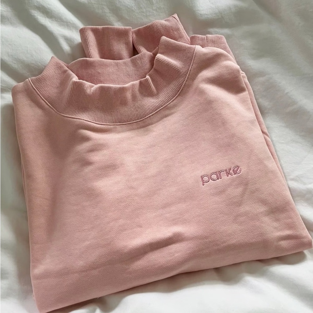 Parke Embroidered Mockneck Sweatshirt XXL Peony